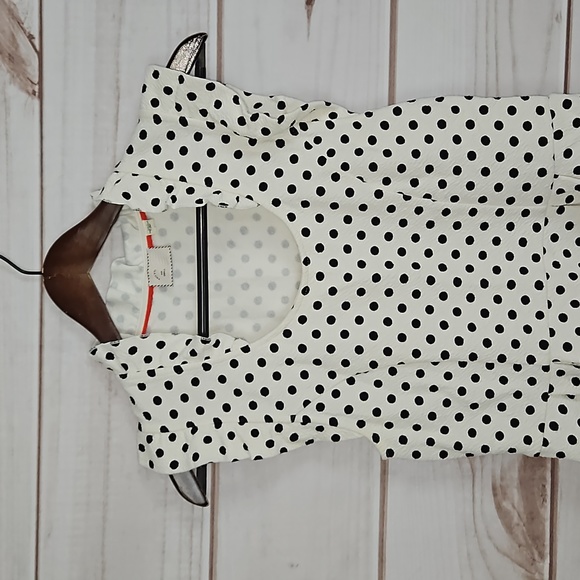 Anthropologie Postmark Off White and Black Polka Dot Blouse - Size Small - Picture 4 of 12